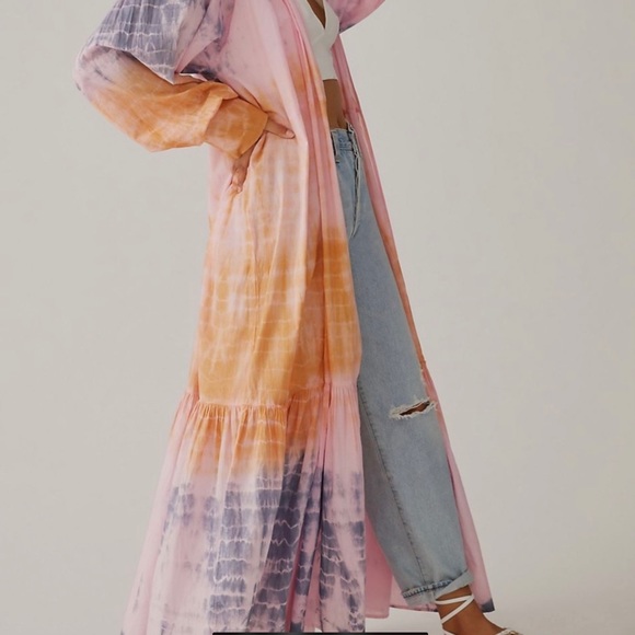NWT Anthropologie Tie-Dye Kimono Duster By Elizabeth Gillett One Size